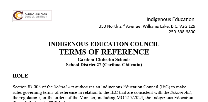 Terms of reference Grant Gustafson